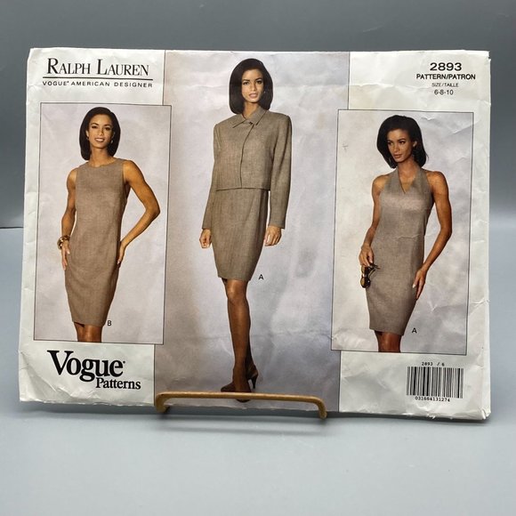 UNCUT Vintage Sewing PATTERN Vogue 2893, Designer Ralph Lauren Average 1992 Miss - Picture 1 of 2
